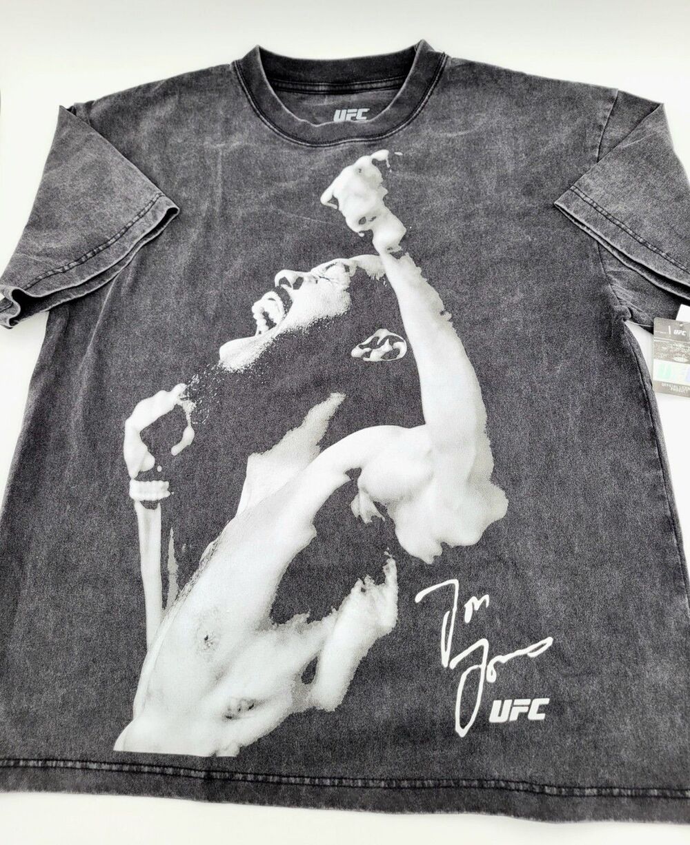 UFC Jon BONES Jones GOAT Official Vintage MMA Oversized Black T-Shirt Large NWT